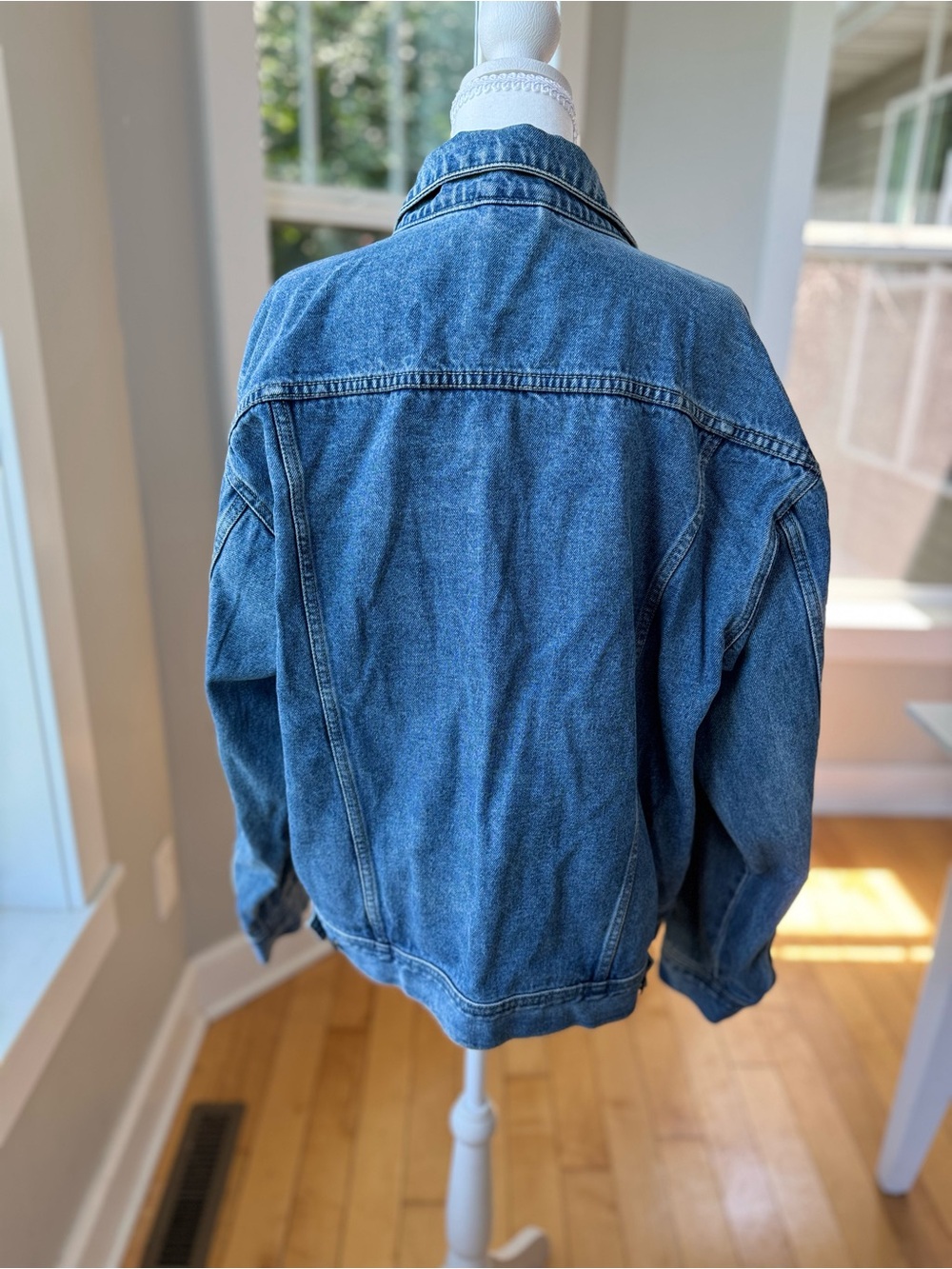 Vintage 90s Medium Blue Cotton Denim Jean Jacket Size Medium - Picture 4 of 10